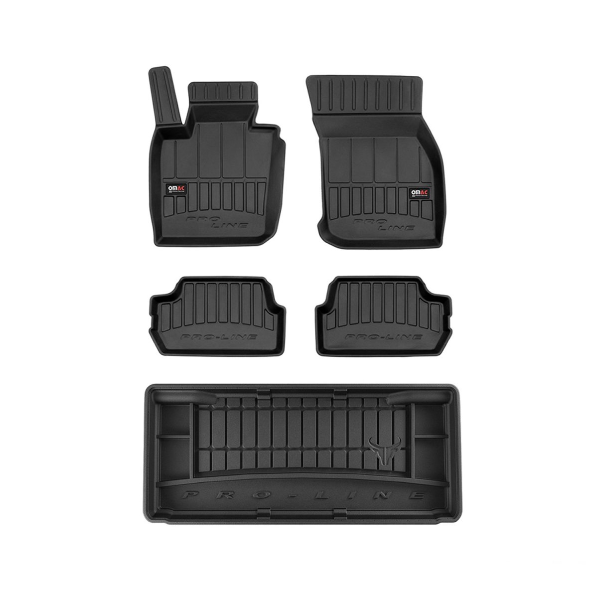 MINI COOPER Floor-Trunk Mats - Omac - 3D Premium - Black - 2014